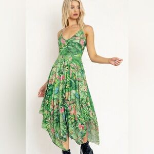 BlackMilk Pokémon Grass Starters Tropical Jungle Handkerchief Dress XS Bulbasaur